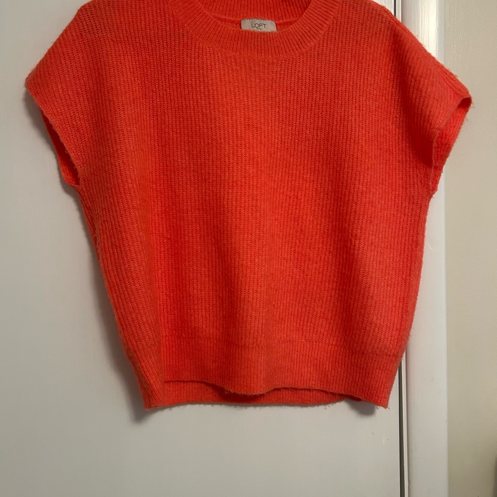 LOFT Vibrant Orange Knit Top